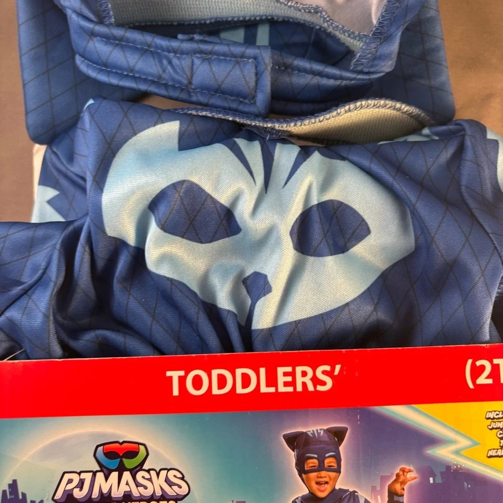 PJ Masks CATBOY Halloween Costume Mask Cape Tail Toddler Size 2T‎ Blue New